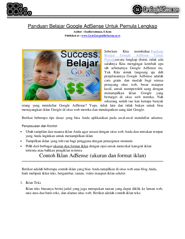 Kuasai Google AdSense: Panduan Lengkap dari PDF ke Praktik