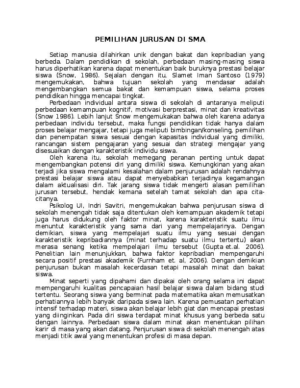 Essay alasan pemilihan jurusan image