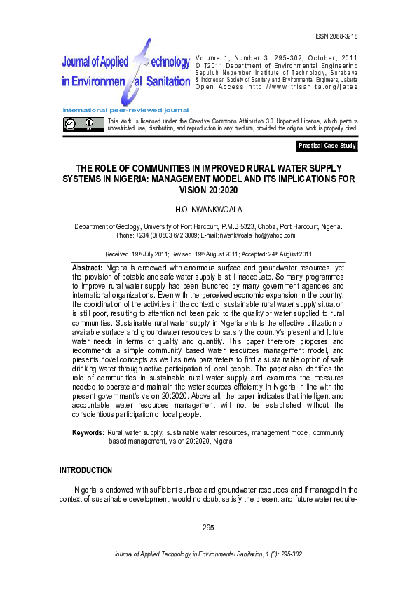 (PDF) Practical Case Study THE ROLE OF COMMUNITIES IN IMPROVED RURAL ...