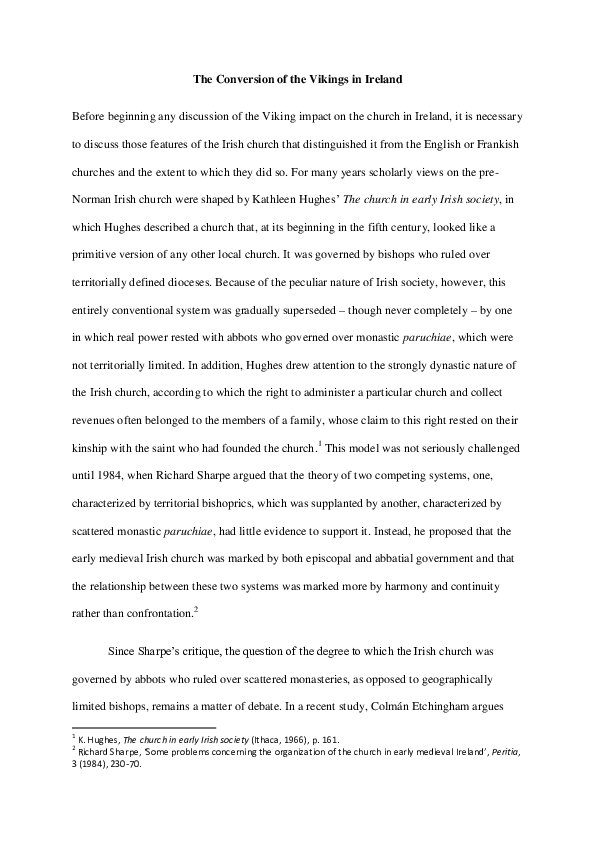 "The Conversion of the Vikings of Dublin." In Medieval Dublin XIV, edited by Seán Duffy. Dublin: Four Courts Press, 2014.