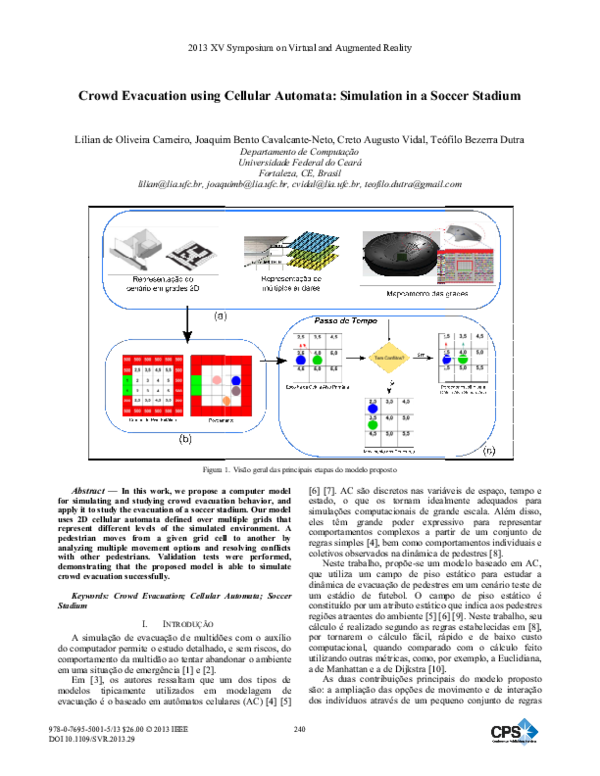 (PDF) Crowd evacuation using cellular automata: simulation in a soccer ...