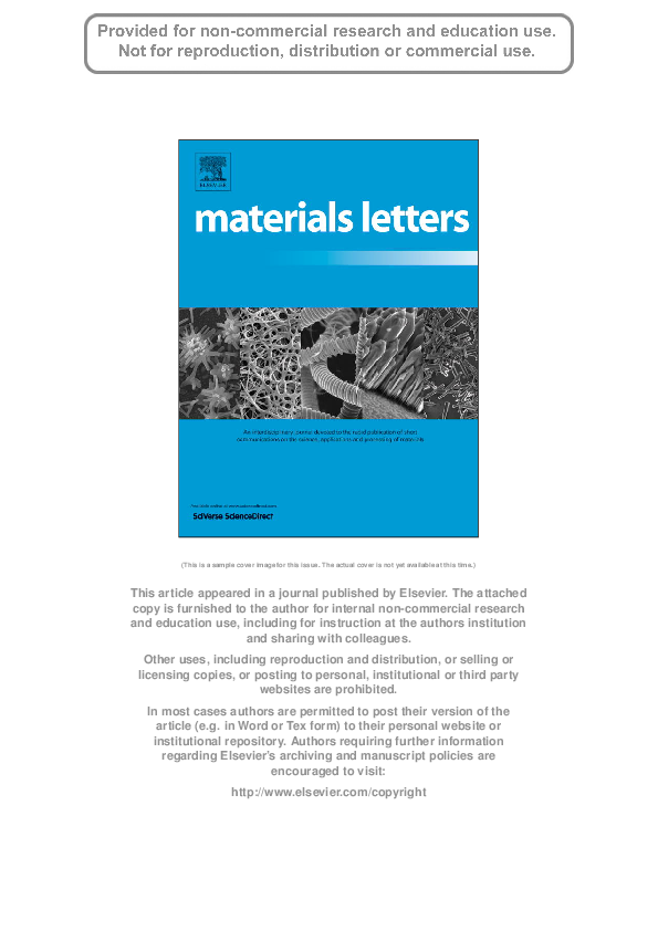 (PDF) Materials Letters 92 (2013) 413–416