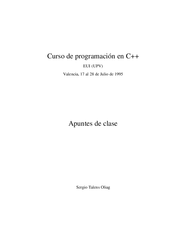 (PDF) Curso de programación en C++