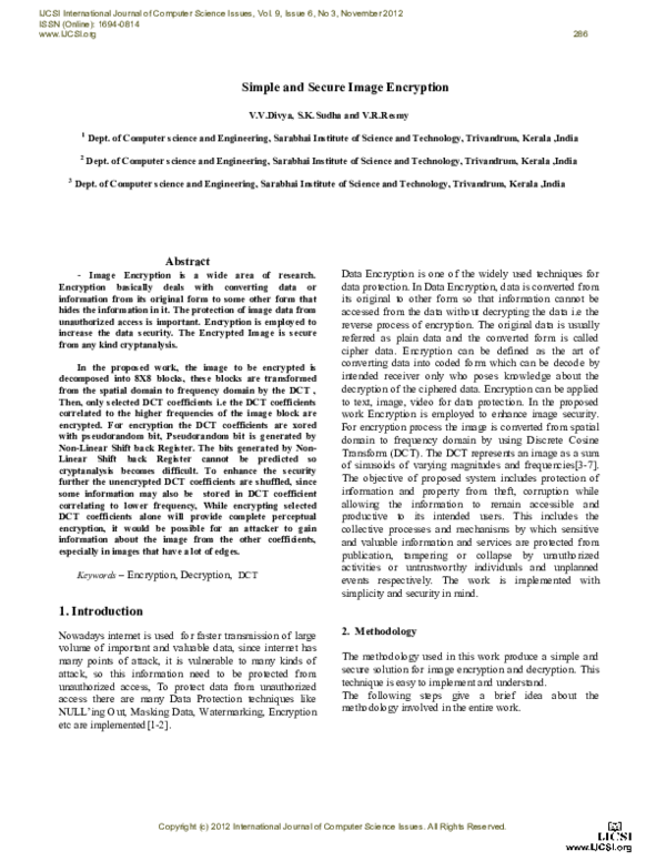 (PDF) Simple and Secure Image Encryption