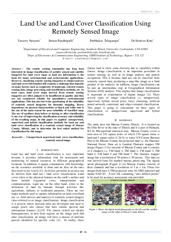 Land Use and Land Cover Classification Using Remotely Sensed Image