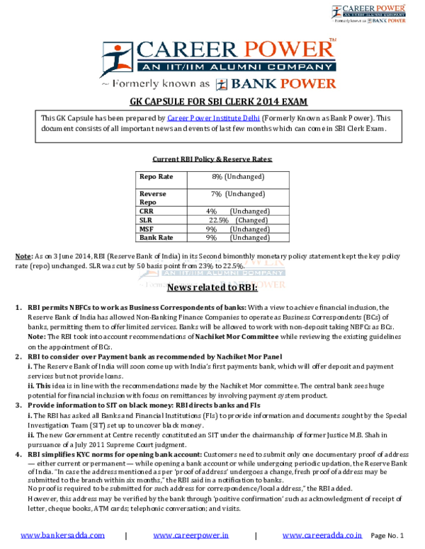 image of SBI Clerk Mains Result PDF sample on Career Power