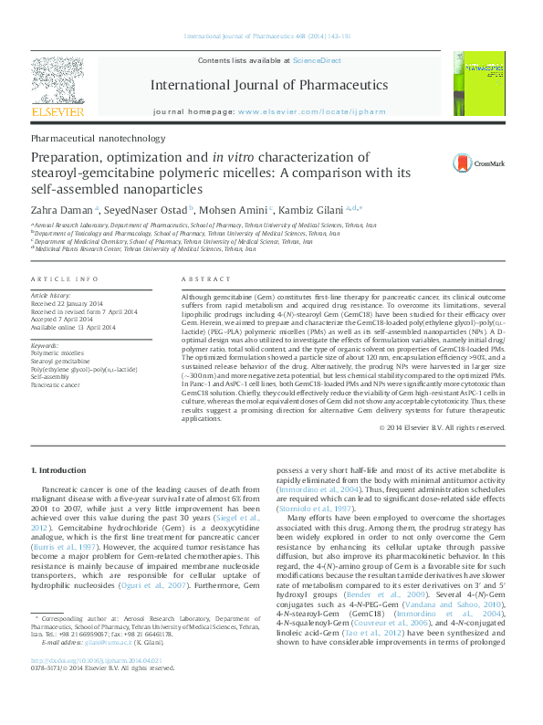 (PDF) Preparation, optimization and in vitro characterization of ...