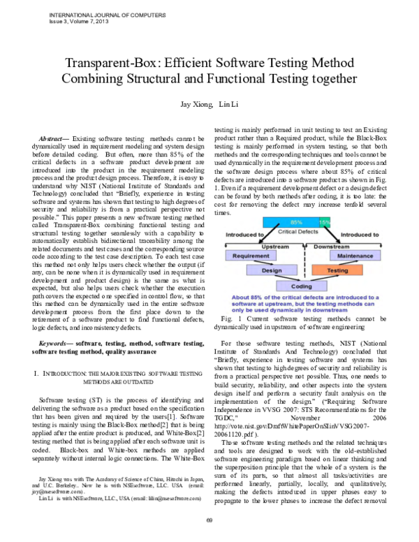 (PDF) Transparent-Box: Efficient Software Testing Method Combining ...