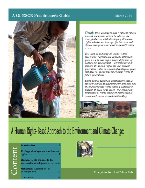 (PDF) A human rights-based approach to the environment and climate change