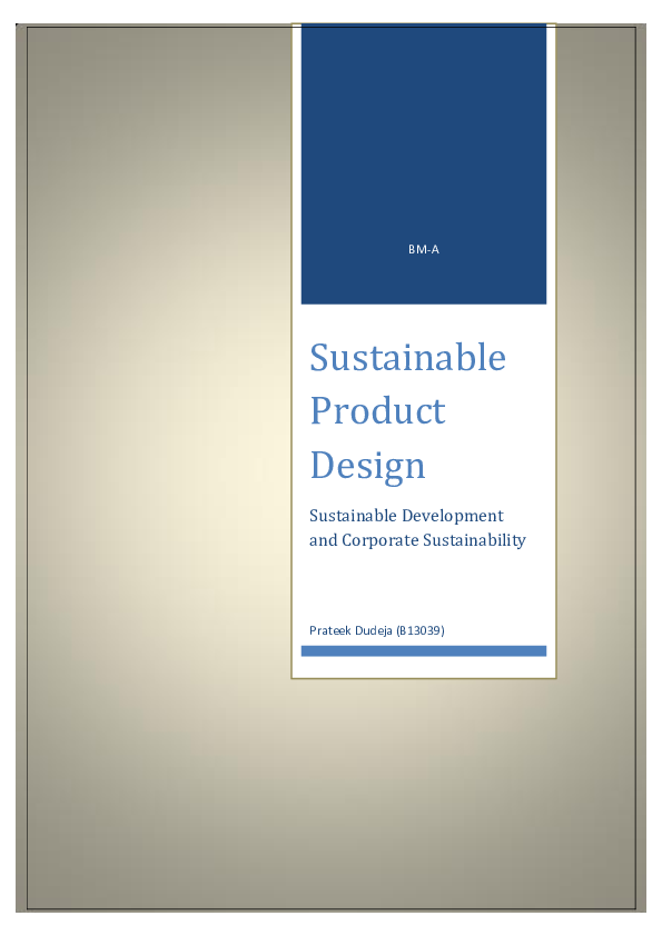 (PDF) BM-A Sustainable Product Design Sustainable Development and ...