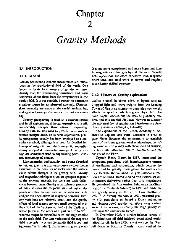 (PDF) Chapter 2 Gravity Methods