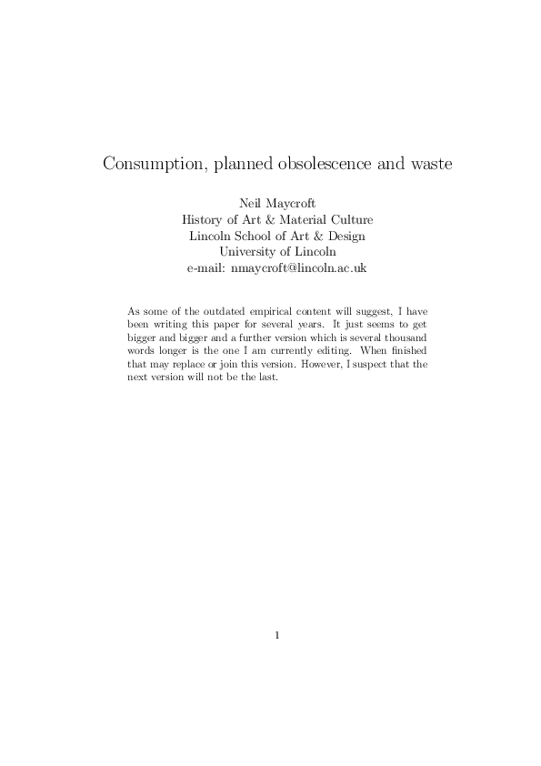 Benefits of planned obsolescence to the consumer picture