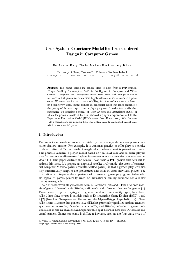 (PDF) UserSystemExperience Model for User Centred Design in Computer