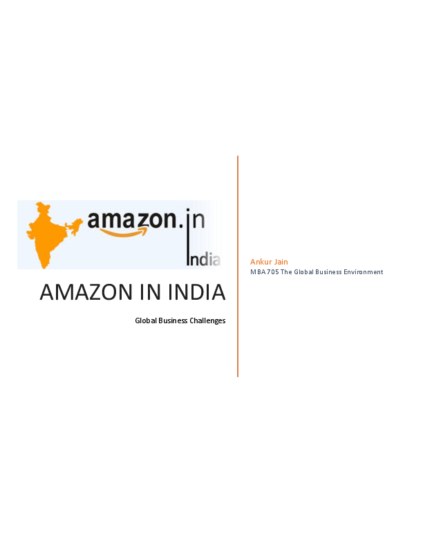(DOC) Amazon in India Ankur Jain Academia.edu