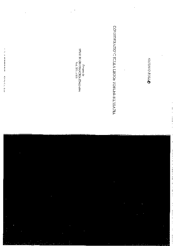 (PDF) Considerazioni sulla legge ToblerMussafia, «Studi di grammatica