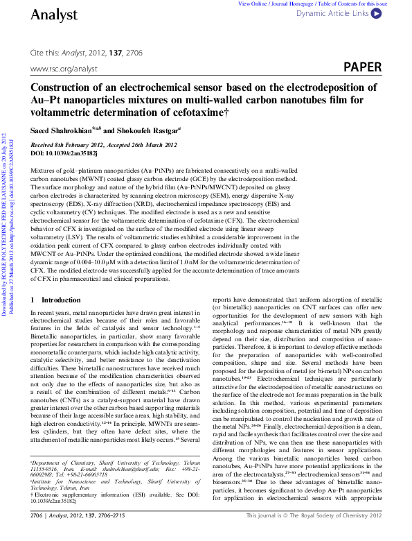 (PDF) Construction of an electrochemical sensor based on the ...