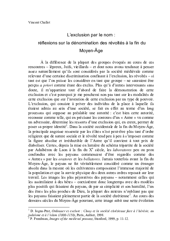 L’exclusion par le nom : réflexions sur la dénomination des révoltés à la fin du Moyen-Âge