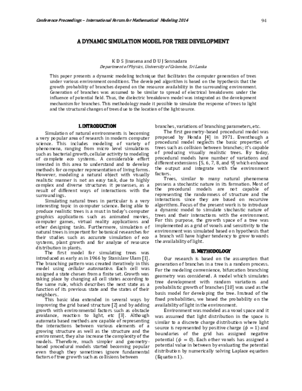 (PDF) A dynamic simulation model for tree development