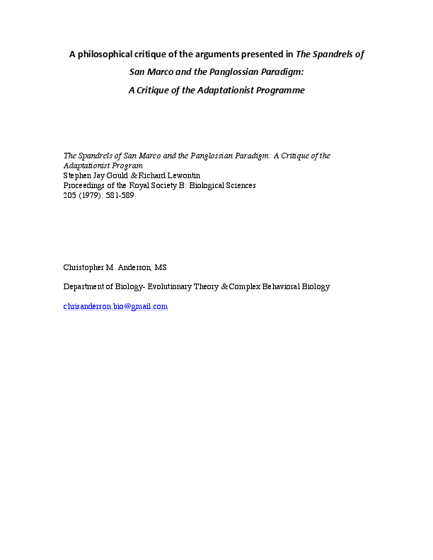 (PDF) A philosophical critique of the arguments presented in The ...