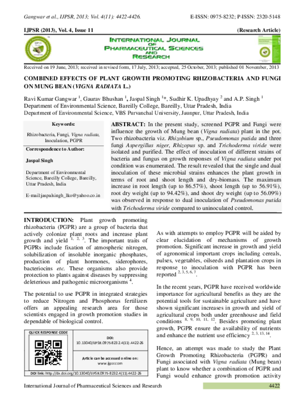 Mung bean growth research paper image