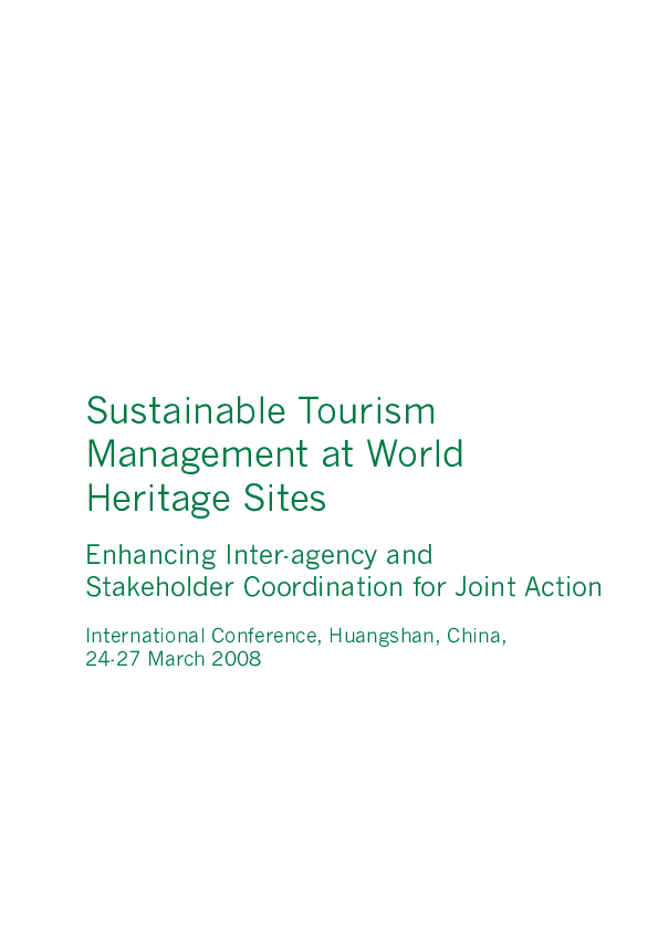 (PDF) Sustainable Tourism Management at World Heritage Sites Enhancing ...
