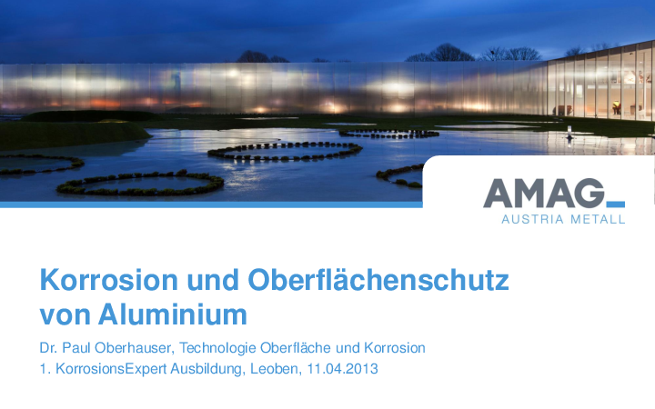 (PDF) Korrosion und Oberflächenschutz von Aluminium | Paul Oberhauser - Academia.edu