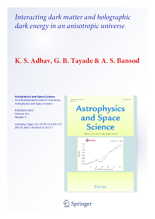 (PDF) 2 3 Interacting dark matter and holographic dark energy in an ...