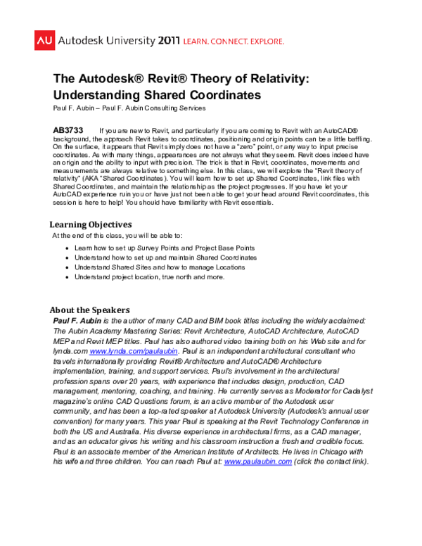 paul f aubin revit 2011