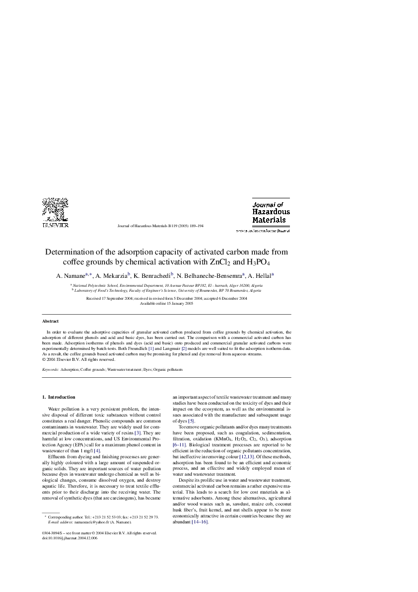 (PDF) Determination of the adsorption capacity of activated carbon made ...