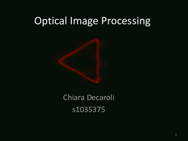 (PPT) Optical Image Processing presentation