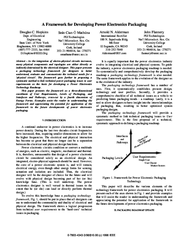 (PDF) A Framework for Developing Power Electronics Packaging