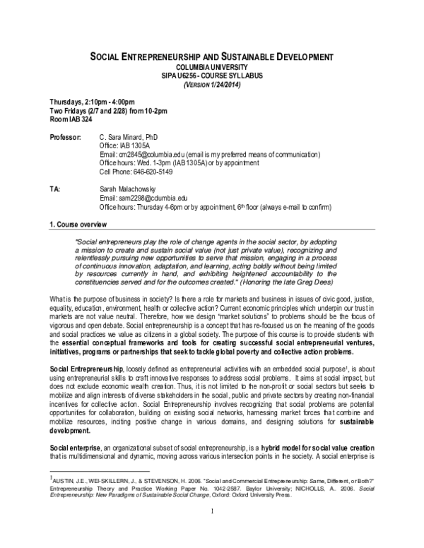 (PDF) Social Entrepreneurship and Sustainable Development