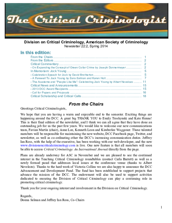 (PDF) On Expanding the Concept of Green Collar Crime Some