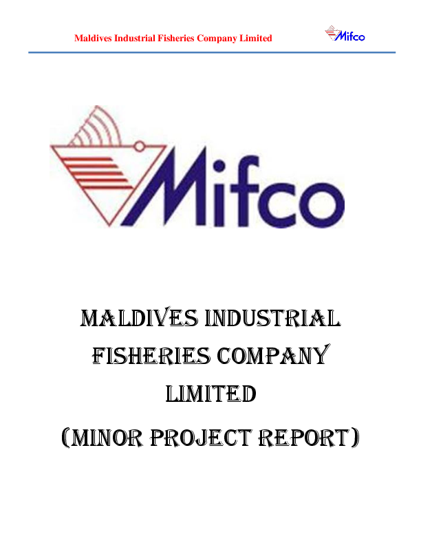 (DOC) Maldives industrial fisheries company limited (Minor Project report