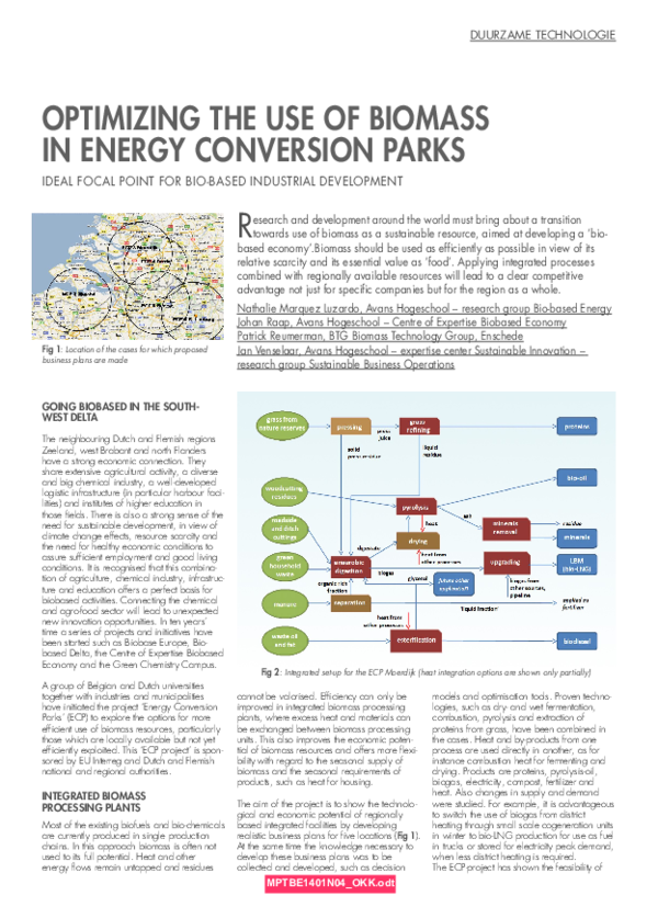 (PDF) Optimizing the Use of Biomass in Energy Conversion Parks