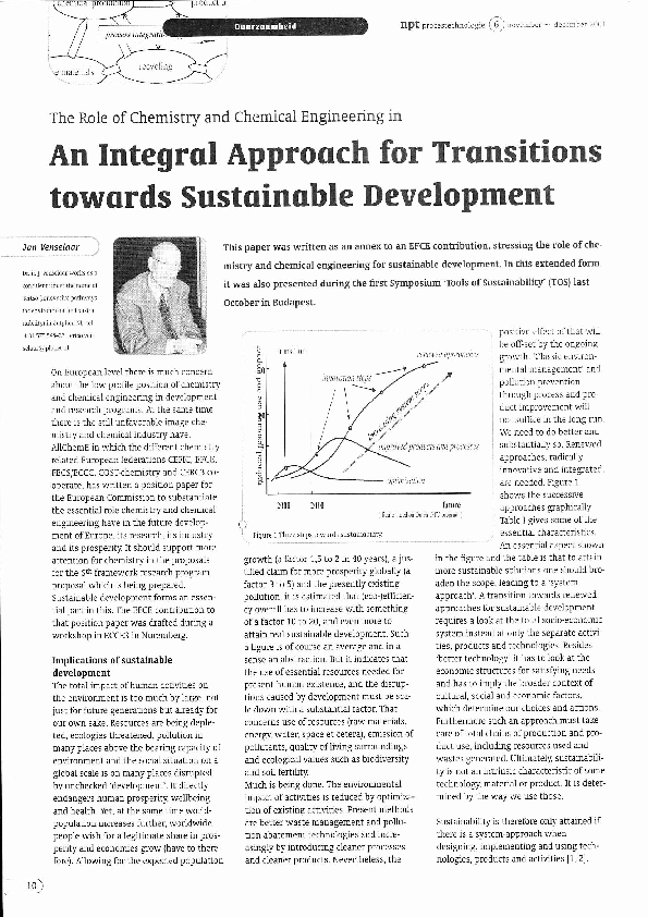 (PDF) The Role of Chemistry and Chemical Engineering in an Integral ...