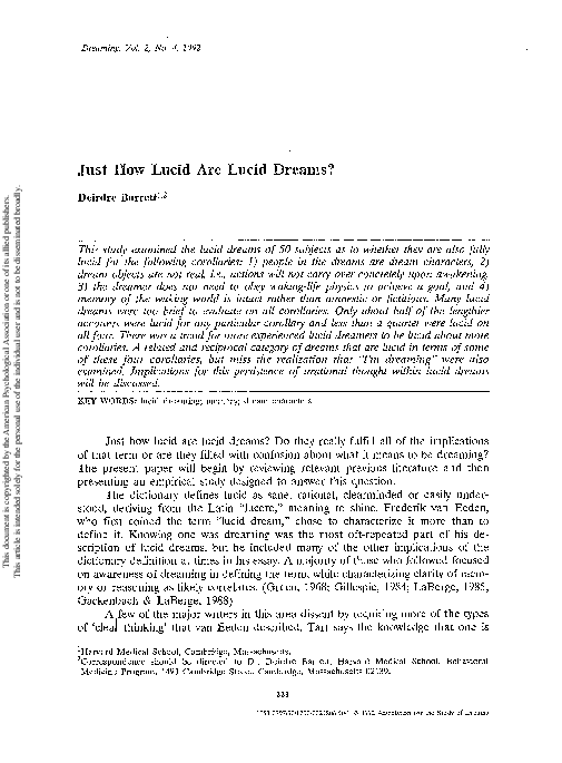 Lucid dream essay free picture