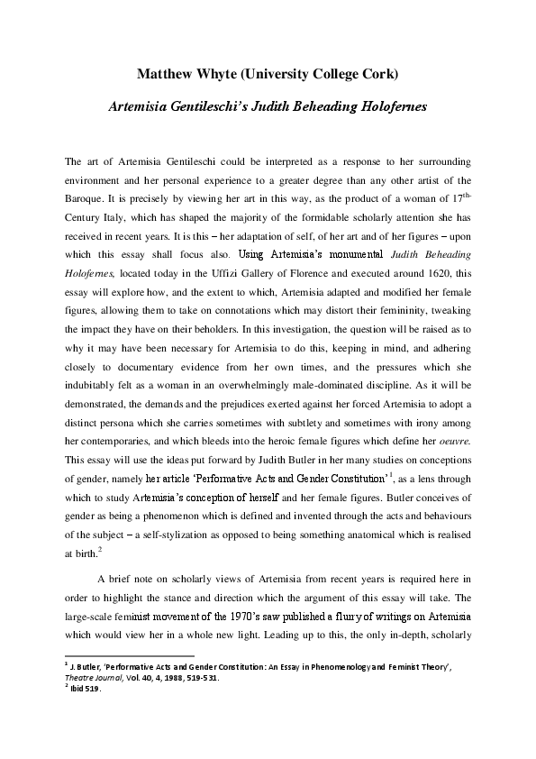 Artemisia gentileschi essay 07 picture