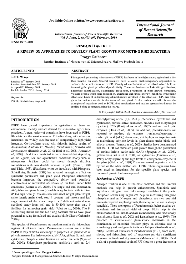 (PDF) A review on approaches to develop plant growth promoting ...