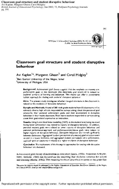 Disruptive child in the classroom image