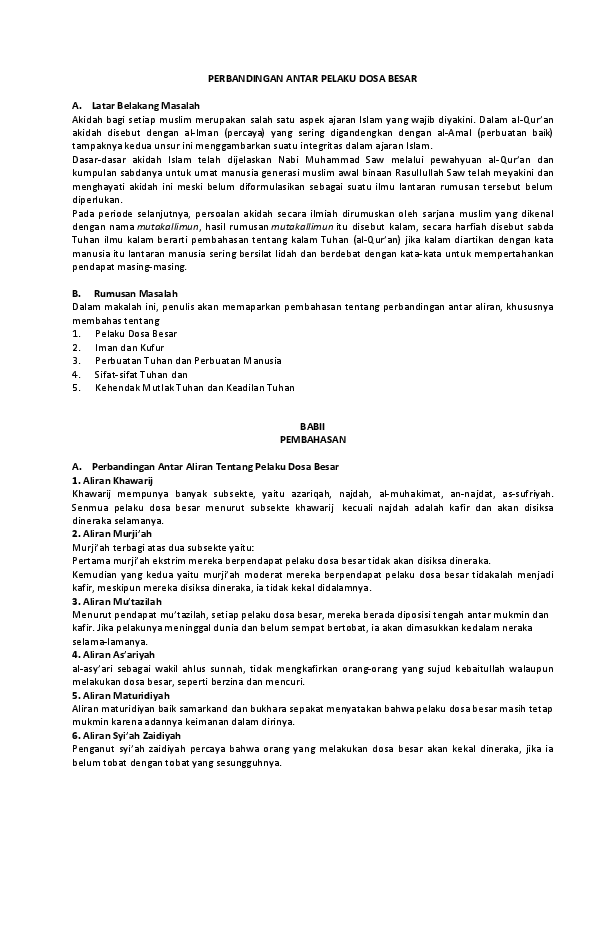Doc Perbandingan Antar Pelaku Dosa Besar Syar Nubi Academia Edu