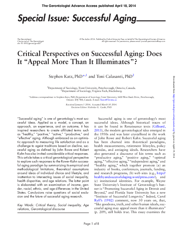 Examples of successful aging picture