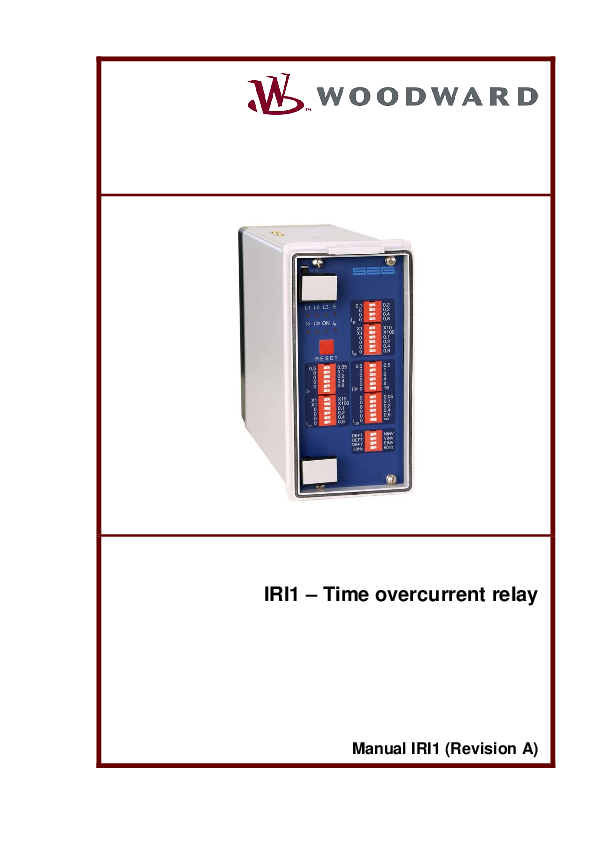 (PDF) IRI1 Time overcurrent relay Manual IRI1 (Revision A lalitendu jena Academia.edu