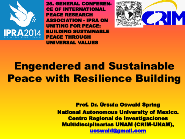 (PDF) Engendered and Sustainable Peace with Resilience Building 25