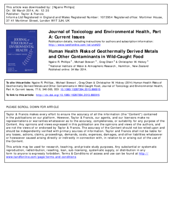 (PDF) Journal of Toxicology and Environmental Health Part A: Current