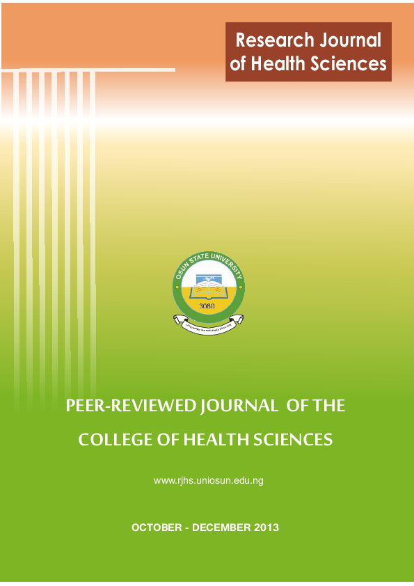 (PDF) Research Journal of Health Sciences Vol 1 Olutayo Alebiosu