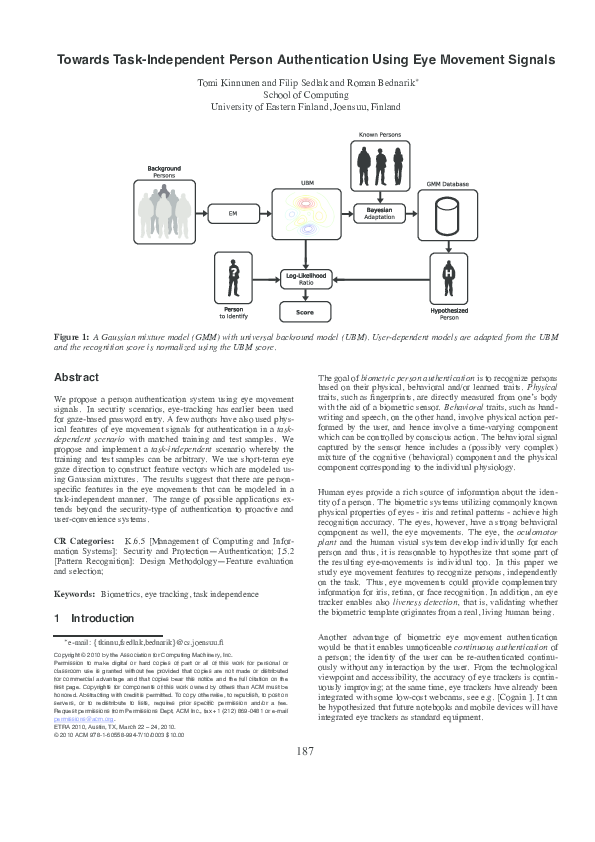 (PDF) Towards task-independent person authentication using eye movement ...