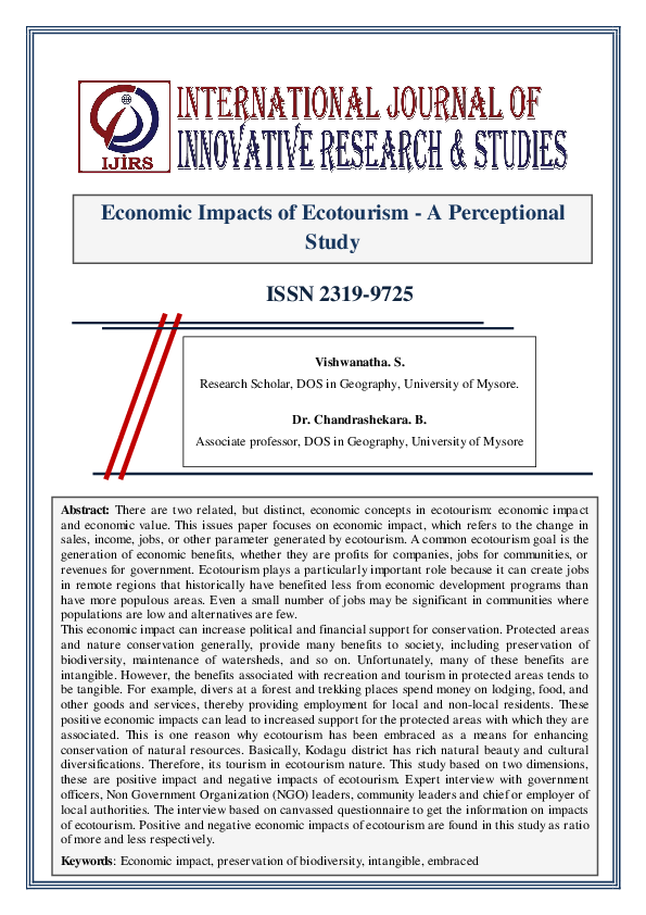 Benefits of ecotourism image