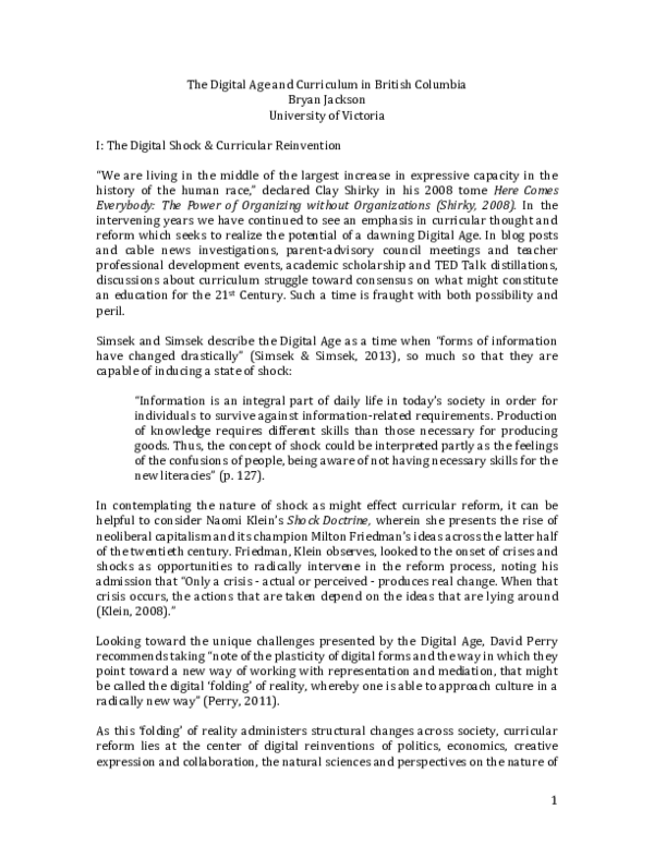 (DOC) The Digital Age and Curriculum in British Columbia