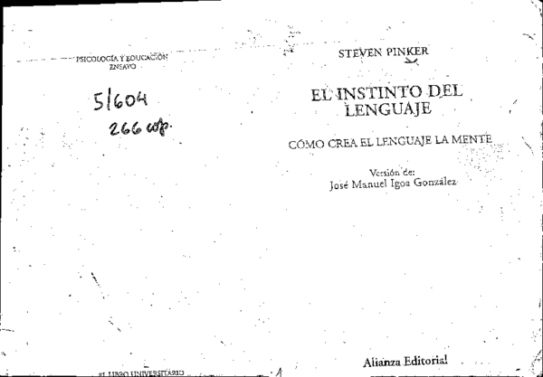 (PDF) El instinto del lenguaje. Como crea el lenguaje la